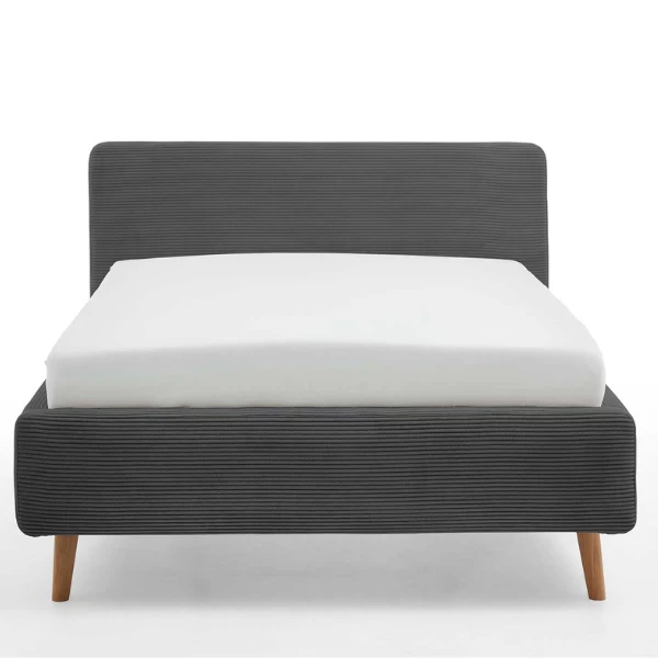 Gestoffeerd Bed Madras 140x200cm Ribfluweel - Antraciet 6 Gestoffeerd Bed Madras 140x200cm Ribfluweel - Antraciet - Afbeelding 4