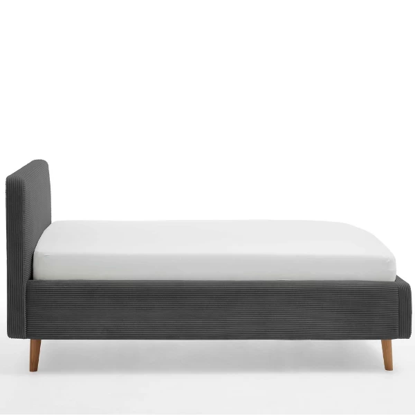 Gestoffeerd Bed Madras 140x200cm Ribfluweel - Antraciet 5 Gestoffeerd Bed Madras 140x200cm Ribfluweel - Antraciet - Afbeelding 3