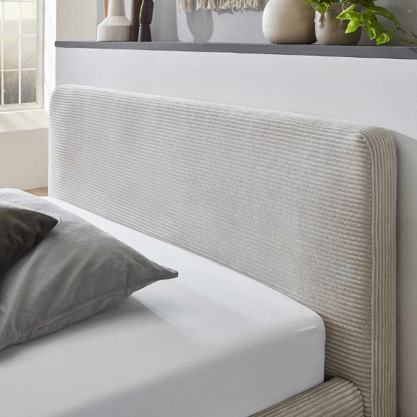 Bed Madras 140x200cm Met Opbergruimte Ribfluweel - Beige 7 Bed Madras 140x200cm Met Opbergruimte Ribfluweel - Beige - Afbeelding 5