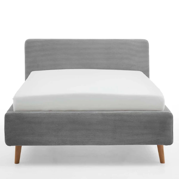 Bed Madras 140x200cm Met Opbergruimte Ribfluweel - Grijs 6 Bed Madras 140x200cm Met Opbergruimte Ribfluweel - Grijs - Afbeelding 4