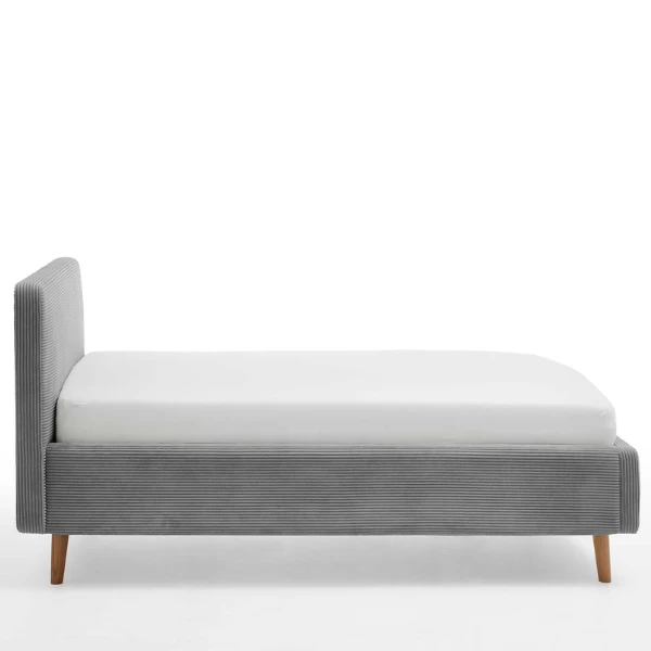 Bed Madras 140x200cm Met Opbergruimte Ribfluweel - Grijs 7 Bed Madras 140x200cm Met Opbergruimte Ribfluweel - Grijs - Afbeelding 5