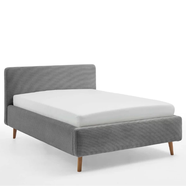 Bed Madras 140x200cm Met Opbergruimte Ribfluweel - Grijs 8 Bed Madras 140x200cm Met Opbergruimte Ribfluweel - Grijs - Afbeelding 6
