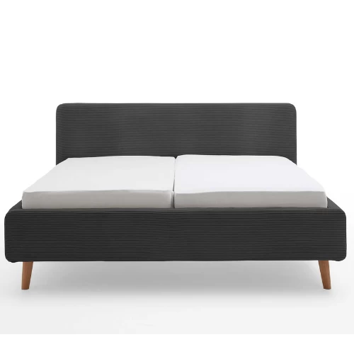 Tweepersoonsbed Madras 180x200cm Ribfluweel - Antraciet 6 Tweepersoonsbed Madras 180x200cm Ribfluweel - Antraciet - Afbeelding 4