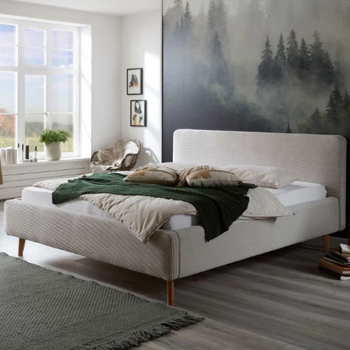 Tweepersoonsbed Madras 180x200cm Ribfluweel - Beige 3 Tweepersoonsbed Madras 180x200cm Ribfluweel - Beige