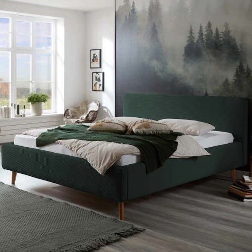 Tweepersoonsbed Madras 180x200cm Ribfluweel - Donkergroen 3 Tweepersoonsbed Madras 180x200cm Ribfluweel - Donkergroen