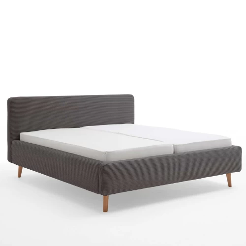 Bed Madras 160x200cm Met Opbergruimte Ribfluweel - Grijs 6 Bed Madras 160x200cm Met Opbergruimte Ribfluweel - Grijs - Afbeelding 4