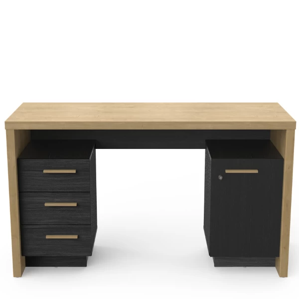 Bureau James-Hamilton Eik/gestructureerd Zwart 7 Bureau James-Hamilton Eik/gestructureerd Zwart - Afbeelding 5