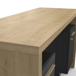 Bureau James-Hamilton Eik/gestructureerd Zwart 10 Bureau James-Hamilton Eik/gestructureerd Zwart -Collectie Slaapkamermeubels Ontwerp zonder titel 2023 04 25T081915.246 fdc1