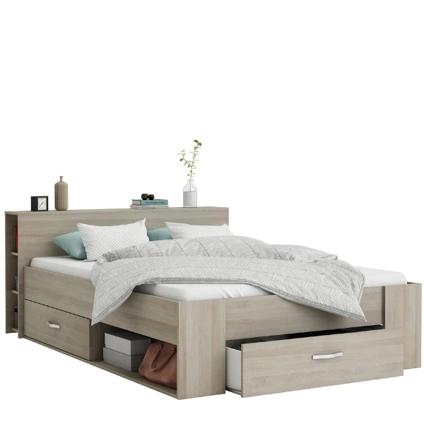 Bed Poppeline 140 X 190 Cm-Shannon Eik 3 Bed Poppeline 140 X 190 Cm-Shannon Eik