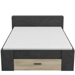 Bed Polly 140 X 190 Cm-Sidewalk Zwart/Kronberg Eik -Collectie Slaapkamermeubels Ontwerp zonder titel 2023 04 25T104324.633 7326