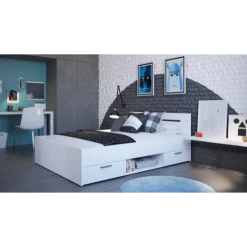 Bed Micheline 140 X 190 Cm-mat Wit -Collectie Slaapkamermeubels Ontwerp zonder titel 2023 04 25T113345.103 84bb