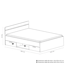 Bed Micheline 140 X 190 Cm-geborstelde Eik/matzwart -Collectie Slaapkamermeubels Ontwerp zonder titel 2023 04 25T114323.466 fed5