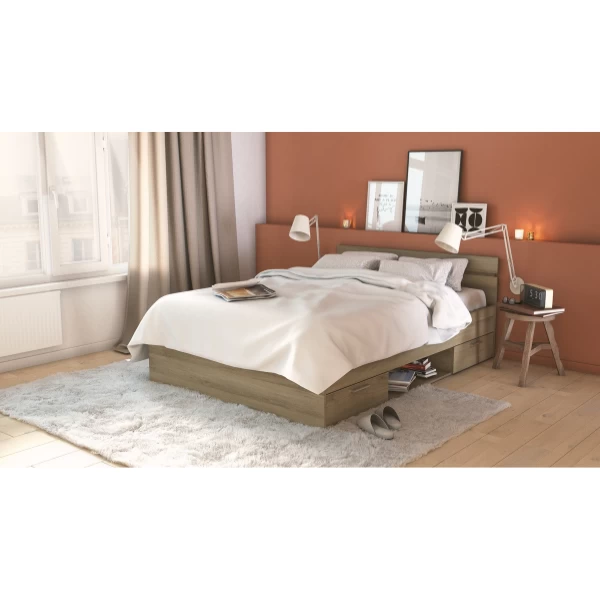 Bed Micheline 140 X 200 Cm-Kronberg Eik 4 Bed Micheline 140 X 200 Cm-Kronberg Eik - Afbeelding 2