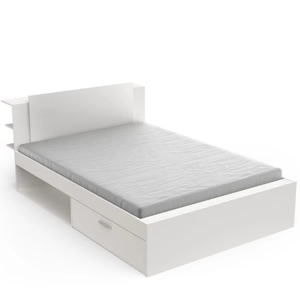 Bed Maura Met Opbergruimte 140 X 190cm/200 Cm-mat Wit 9 Bed Maura Met Opbergruimte 140 X 190cm/200 Cm-mat Wit - Afbeelding 7