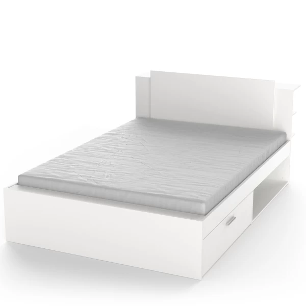 Bed Maura Met Opbergruimte 140 X 190cm/200 Cm-mat Wit 7 Bed Maura Met Opbergruimte 140 X 190cm/200 Cm-mat Wit - Afbeelding 5