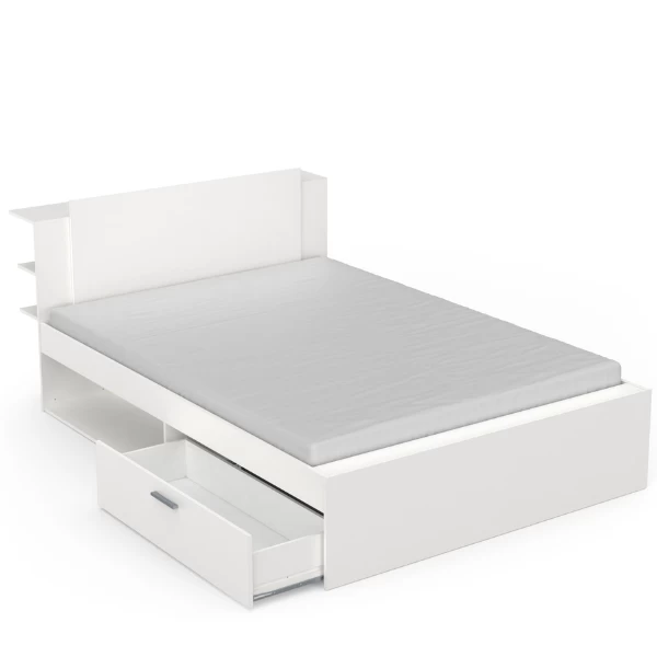Bed Maura Met Opbergruimte 140 X 190cm/200 Cm-mat Wit 6 Bed Maura Met Opbergruimte 140 X 190cm/200 Cm-mat Wit - Afbeelding 4