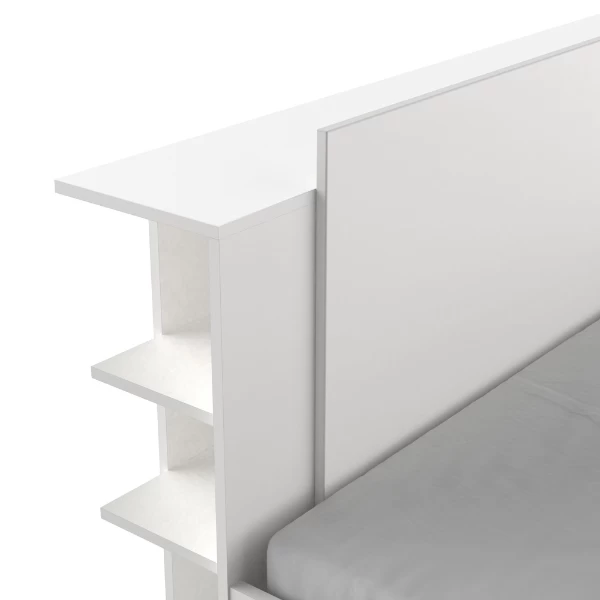 Bed Maura Met Opbergruimte 140 X 190cm/200 Cm-mat Wit 5 Bed Maura Met Opbergruimte 140 X 190cm/200 Cm-mat Wit - Afbeelding 3