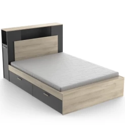 Bed Liva 140 X 190 Cm/200 Cm-Kronberg Eik/matzwart -Collectie Slaapkamermeubels Ontwerp zonder titel 2023 04 27T091229.226 5ada