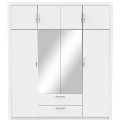 Kleerkast Philine 8 Draaideuren, 2 Lades, 8 Legplanken En 1 Kledingroede-mat Wit 15 Kleerkast Philine 8 Draaideuren, 2 Lades, 8 Legplanken En 1 Kledingroede-mat Wit -Collectie Slaapkamermeubels Ontwerp zonder titel 2023 05 09T085150.180 afc6