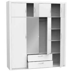 Kleerkast Philine 8 Draaideuren, 2 Lades, 8 Legplanken En 1 Kledingroede-mat Wit 13 Kleerkast Philine 8 Draaideuren, 2 Lades, 8 Legplanken En 1 Kledingroede-mat Wit -Collectie Slaapkamermeubels Ontwerp zonder titel 2023 05 09T085316.537 f96d