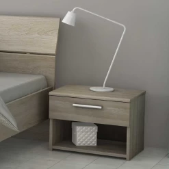 Nachtkastje Prya 1 Lade En 1 Open Vak-Shannon Eik