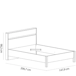 Bed Seliena 140 X 190 Cm-Geborstelde Eik/mat Wit 15 Bed Seliena 140 X 190 Cm-Geborstelde Eik/mat Wit -Collectie Slaapkamermeubels Ontwerp zonder titel 2023 05 10T162548.737 8a95