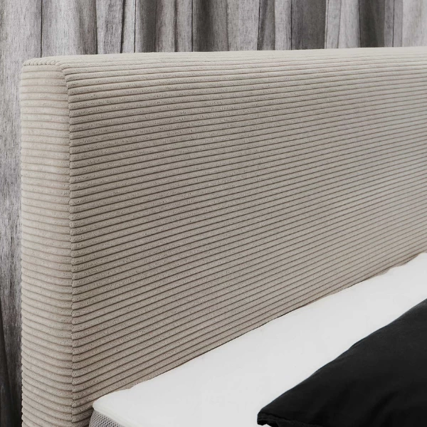 Boxspring Sirocco 160x200cm Ribfluweel - Beige 4 Boxspring Sirocco 160x200cm Ribfluweel - Beige - Afbeelding 2