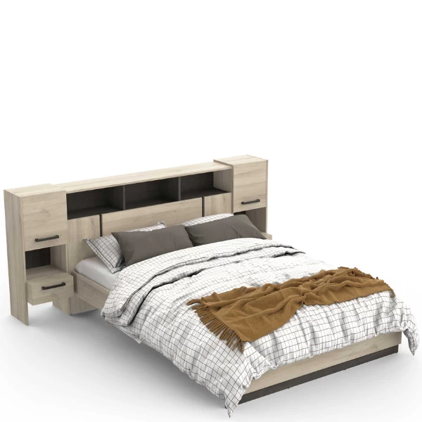 Bed Waylon 140 X 190 Cm-Kronberg Eik/Waterford Eik 5 Bed Waylon 140 X 190 Cm-Kronberg Eik/Waterford Eik - Afbeelding 3