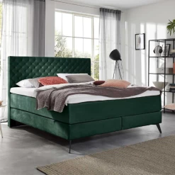 Tweepersoonsboxspring Janice 180x200cm - Donkergroen