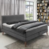 Boxspring Sirocco 140x200cm Ribfluweel - Donkergrijs