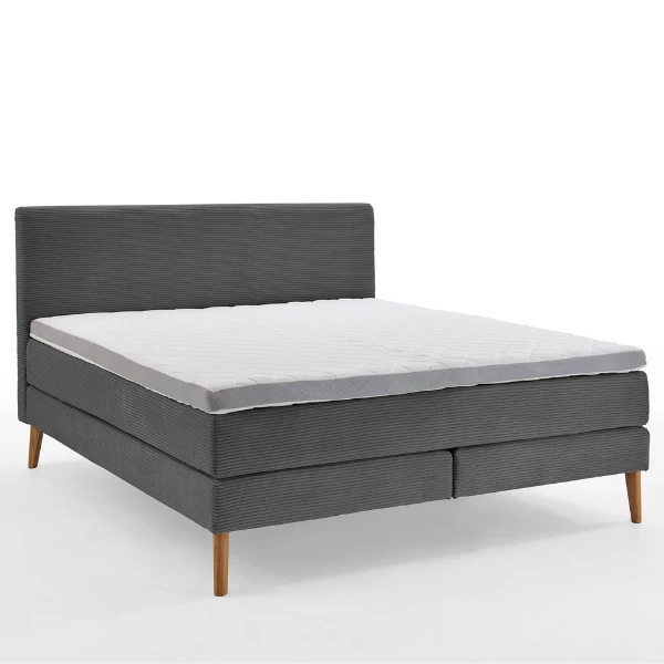 Boxspring Sirocco 140x200cm Ribfluweel - Donkergrijs 9 Boxspring Sirocco 140x200cm Ribfluweel - Donkergrijs - Afbeelding 7