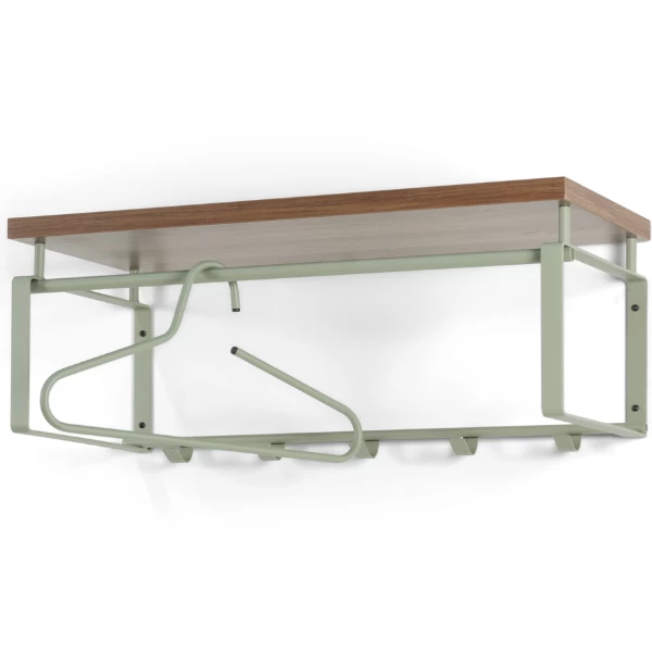 Wandkapstok Rayna 5 Haken, 1 Hoedenplank En 1 Kledingroede-pastel Groen/notenhout 8 Wandkapstok Rayna 5 Haken, 1 Hoedenplank En 1 Kledingroede-pastel Groen/notenhout - Afbeelding 6