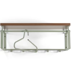 Wandkapstok Rayna 5 Haken, 1 Hoedenplank En 1 Kledingroede-pastel Groen/notenhout 12 Wandkapstok Rayna 5 Haken, 1 Hoedenplank En 1 Kledingroede-pastel Groen/notenhout -Collectie Slaapkamermeubels Ontwerp zonder titel 2023 05 22T145941.840 666c