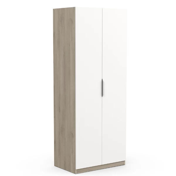 Garderobekast Spectre 80cm - Mat Wit/eik 8 Garderobekast Spectre 80cm - Mat Wit/eik - Afbeelding 6