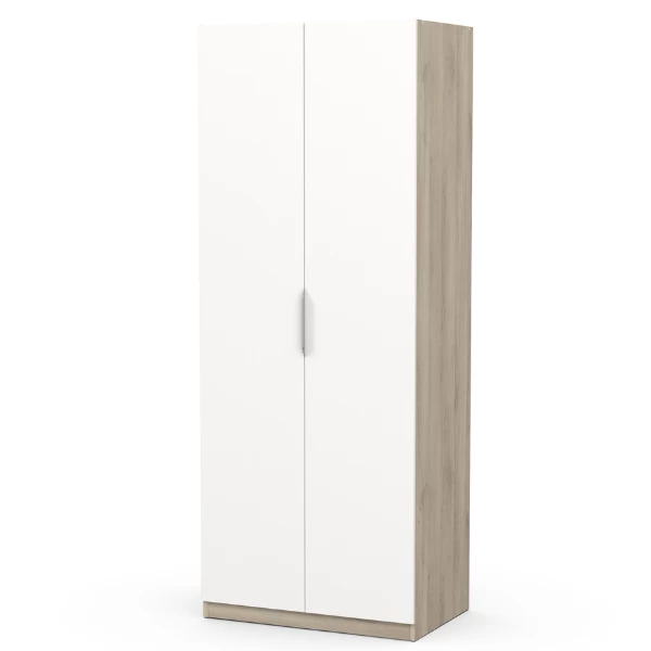 Garderobekast Spectre 80cm - Mat Wit/eik 6 Garderobekast Spectre 80cm - Mat Wit/eik - Afbeelding 4