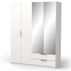 Kledingkast Spectre 157cm Met Spiegel - Mat Wit -Collectie Slaapkamermeubels Ontwerp zonder titel 2023 06 09T102718.709 37dd