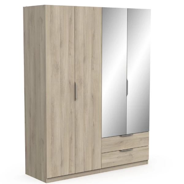 Kledingkast Spectre 157cm Met Spiegel - Eik 8 Kledingkast Spectre 157cm Met Spiegel - Eik - Afbeelding 6