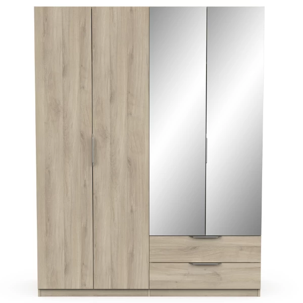 Kledingkast Spectre 157cm Met Spiegel - Eik 7 Kledingkast Spectre 157cm Met Spiegel - Eik - Afbeelding 5