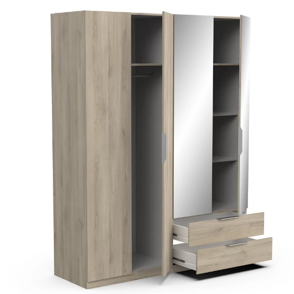 Kledingkast Spectre 157cm Met Spiegel - Eik 5 Kledingkast Spectre 157cm Met Spiegel - Eik - Afbeelding 3