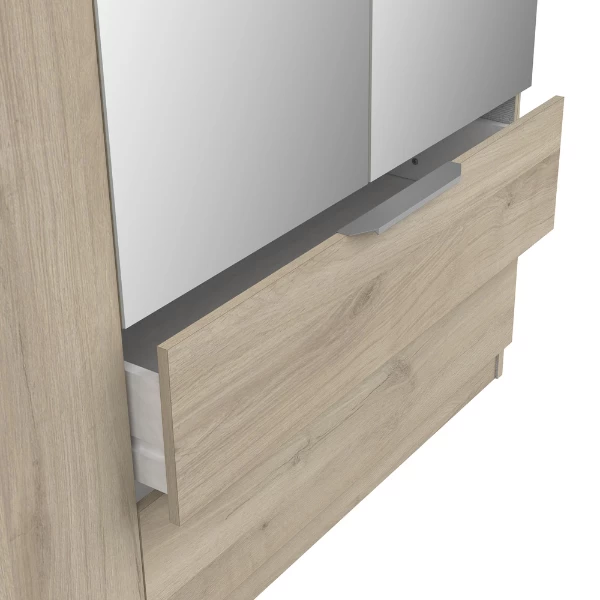 Kledingkast Spectre 157cm Met Spiegel - Eik 4 Kledingkast Spectre 157cm Met Spiegel - Eik - Afbeelding 2
