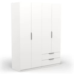 Kledingkast Spectre 157cm 4 Deuren & 2 Lades - Mat Wit -Collectie Slaapkamermeubels Ontwerp zonder titel 2023 06 09T105604.687 ce28