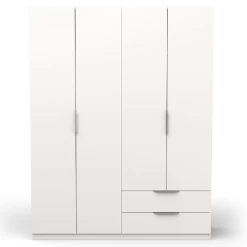 Kledingkast Spectre 157cm 4 Deuren & 2 Lades - Mat Wit -Collectie Slaapkamermeubels Ontwerp zonder titel 2023 06 09T105642.997 4b73