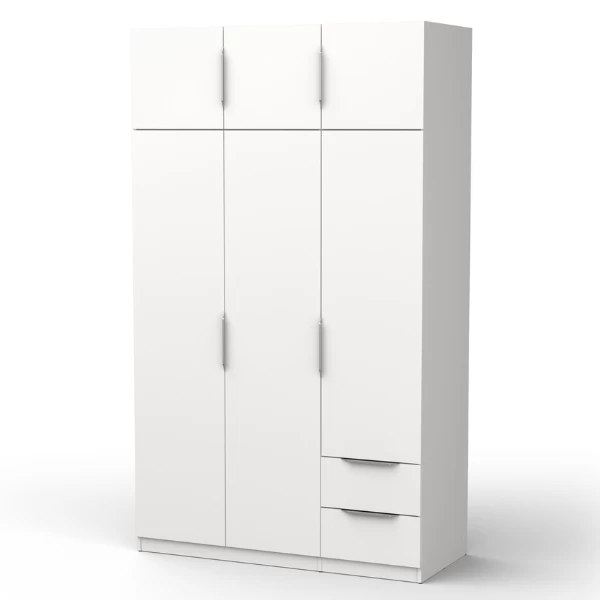 Kledingkast Spectre 120cm 6 Deuren & 2 Lades - Mat Wit 6 Kledingkast Spectre 120cm 6 Deuren & 2 Lades - Mat Wit - Afbeelding 4