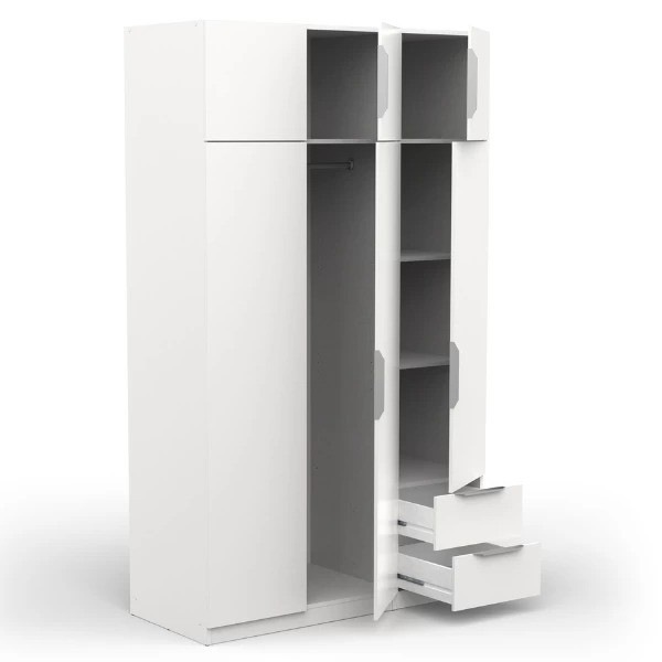 Kledingkast Spectre 120cm 6 Deuren & 2 Lades - Mat Wit 5 Kledingkast Spectre 120cm 6 Deuren & 2 Lades - Mat Wit - Afbeelding 3