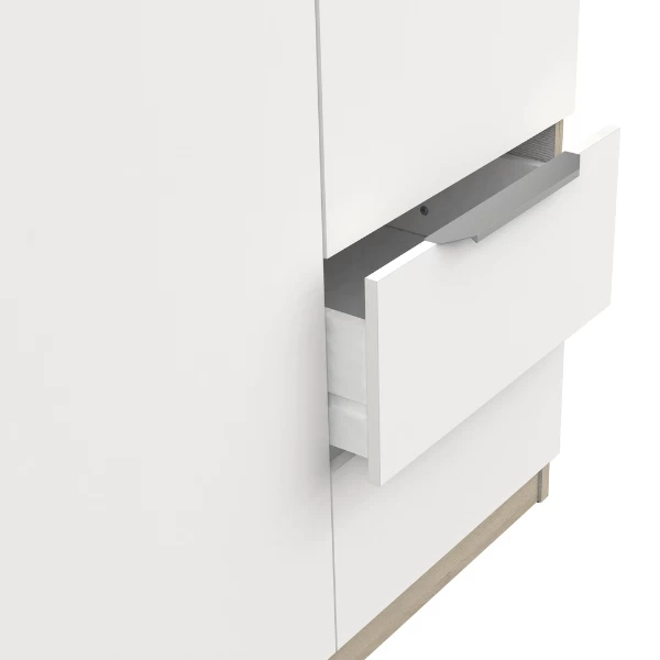 Kledingkast Spectre 120cm 6 Deuren & 2 Lades - Mat Wit/eik 4 Kledingkast Spectre 120cm 6 Deuren & 2 Lades - Mat Wit/eik - Afbeelding 2