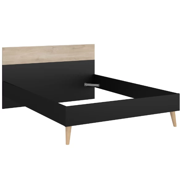Tweepersoonsbed Hardy 140x190 - Zwart/eik 8 Tweepersoonsbed Hardy 140x190 - Zwart/eik - Afbeelding 6