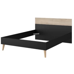 Tweepersoonsbed Hardy 140x190 - Zwart/eik 12 Tweepersoonsbed Hardy 140x190 - Zwart/eik -Collectie Slaapkamermeubels Ontwerp zonder titel 2023 06 20T161611.909 060b