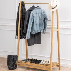 Kledingrek Bay 105cm Met Legplank - Bamboe