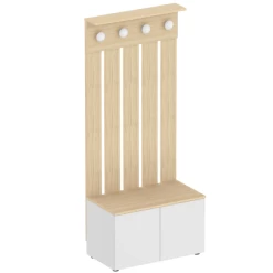 Vestiaire Dorothy 4 Haken, 2 Draaideuren En 2 Legplanken-wit/lichte Eik -Collectie Slaapkamermeubels Ontwerp zonder titel 2023 06 27T100058.346 0d20