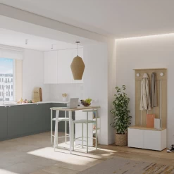 Vestiaire Dorothy 4 Haken, 2 Draaideuren En 2 Legplanken-wit/lichte Eik -Collectie Slaapkamermeubels Ontwerp zonder titel 2023 06 27T100733.410 1 f2bd